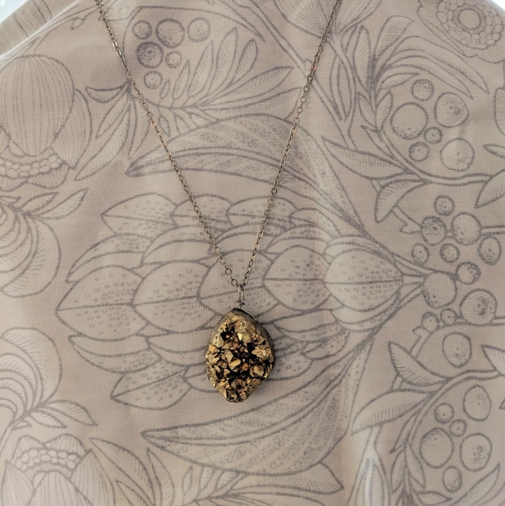 Gold Druzy Pendant